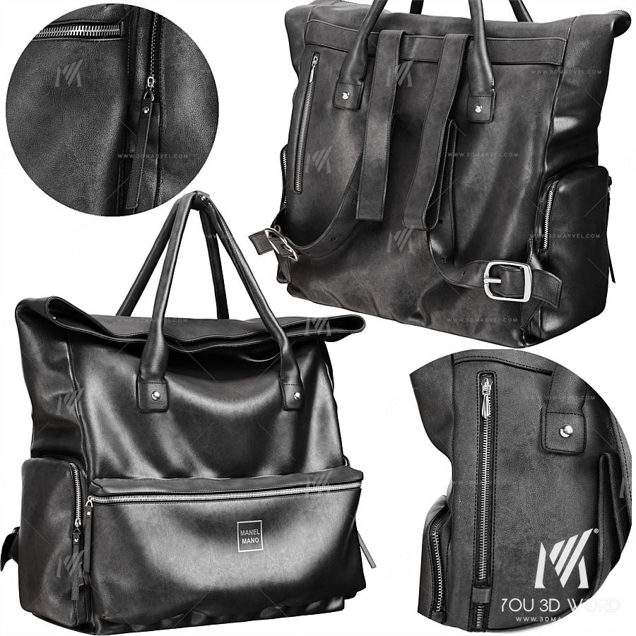 A leather backpack